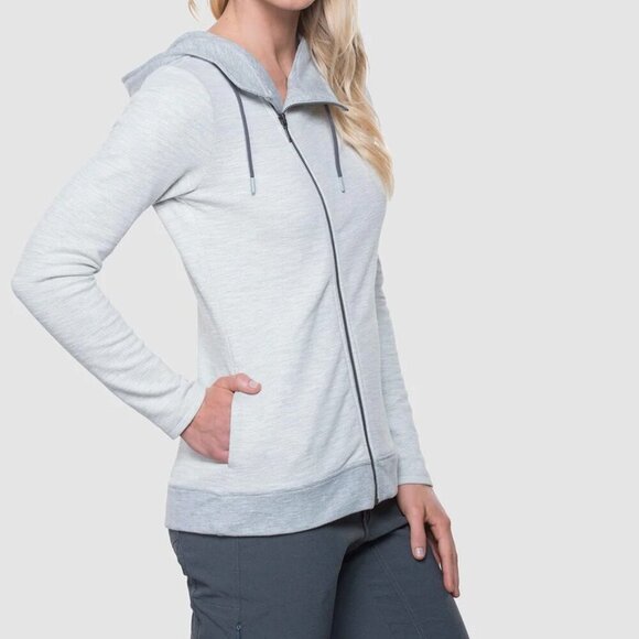 Kuhl hooded Arva sweatshirt full zip grey women's small - Picture 1 of 13